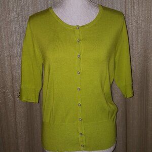 Audrey and Grace, Sweater Cardigan, Medium, Green